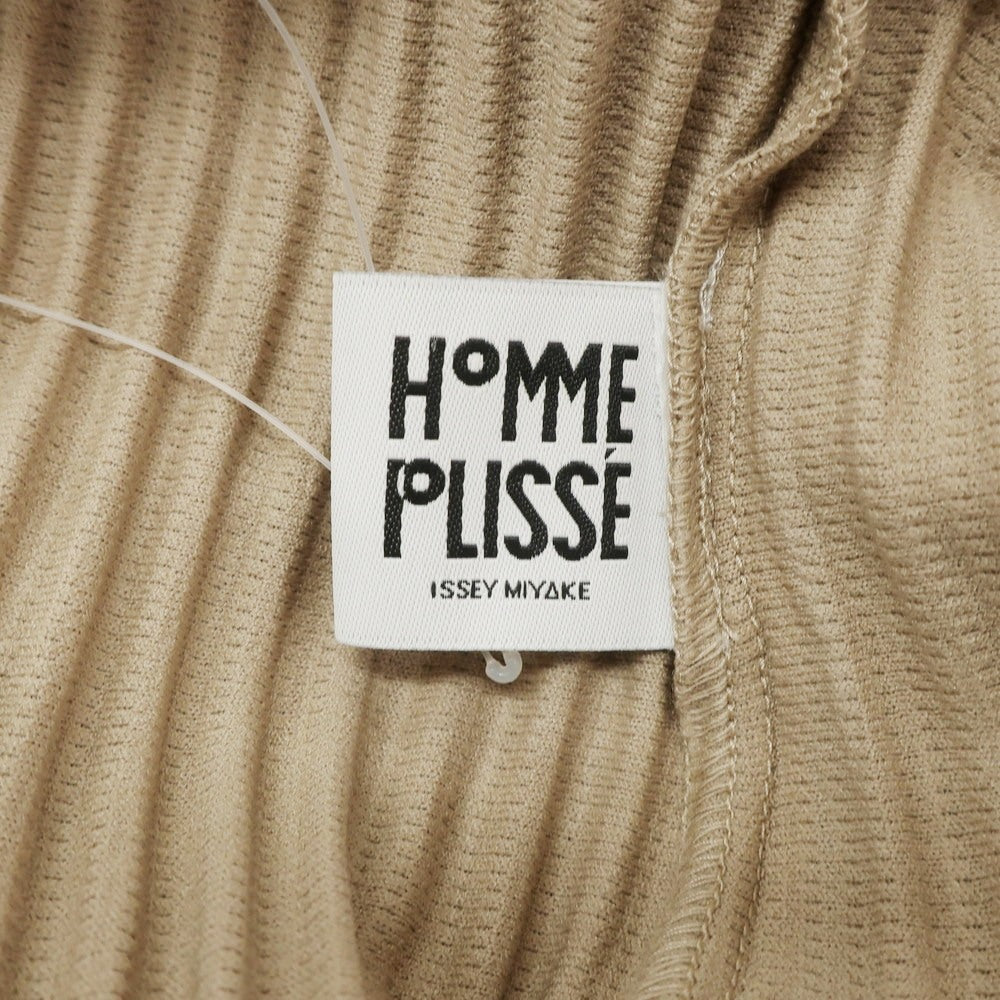 【中古】オム プリッセ イッセイミヤケ HOMME PLISSE ISSEY MIYAKE 2024年秋冬 プリーツ クルーネック ノースリーブ カットソー ベージュ【 表記なし（L位） 】【 状態ランクA 】【 メンズ 】 [BPD]