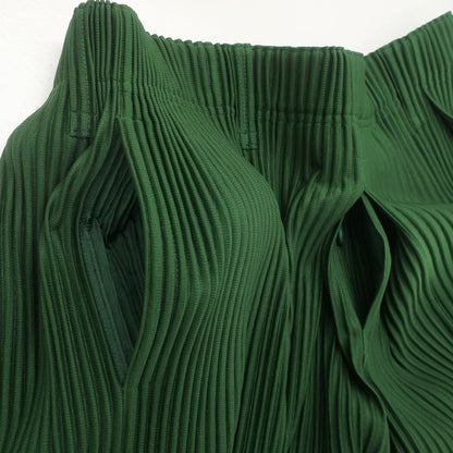 【中古】オム プリッセ イッセイミヤケ HOMME PLISSE ISSEY MIYAKE 2024年秋冬 プリーツ イージーパンツ グリーン【 表記なし（L位） 】【 状態ランクA 】【 メンズ 】