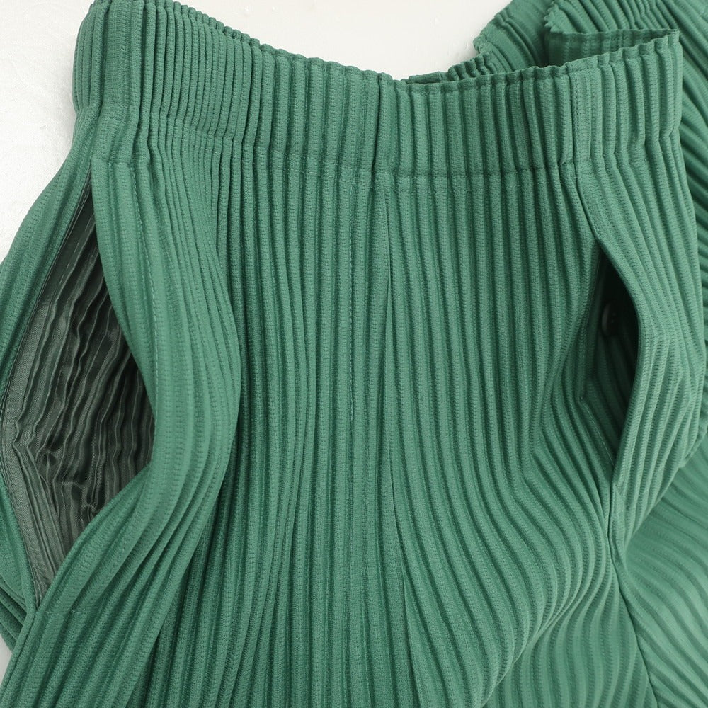 【中古】オム プリッセ イッセイミヤケ HOMME PLISSE ISSEY MIYAKE 2024年秋冬 プリーツ イージーパンツ グリーン【 表記なし（L位） 】【 状態ランクA 】【 メンズ 】 [BPD]
