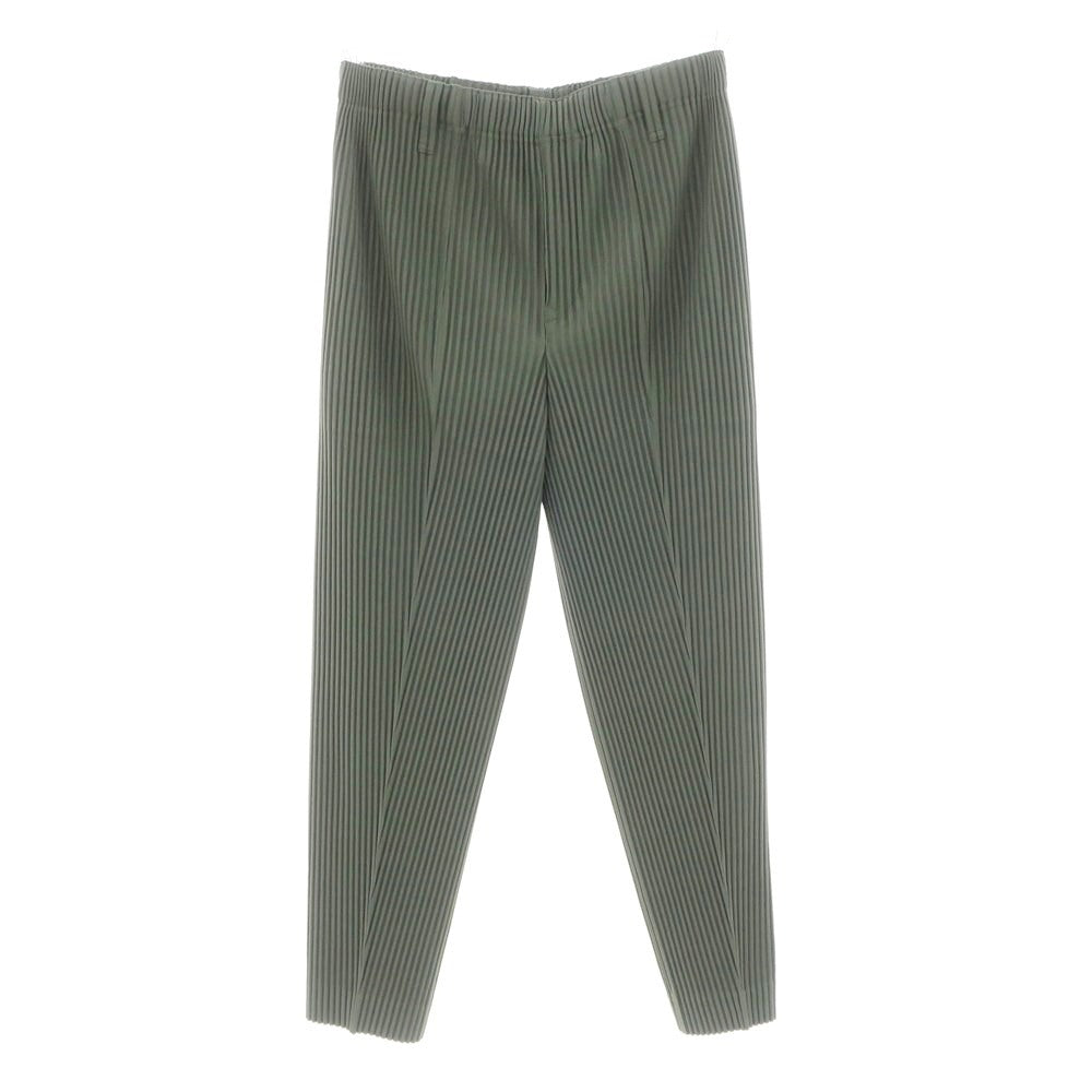 【中古】オム プリッセ イッセイミヤケ HOMME PLISSE ISSEY MIYAKE 2024年秋冬 プリーツ イージーパンツ グレイッシュグリーン系【 表記なし（L位） 】【 状態ランクA 】【 メンズ 】