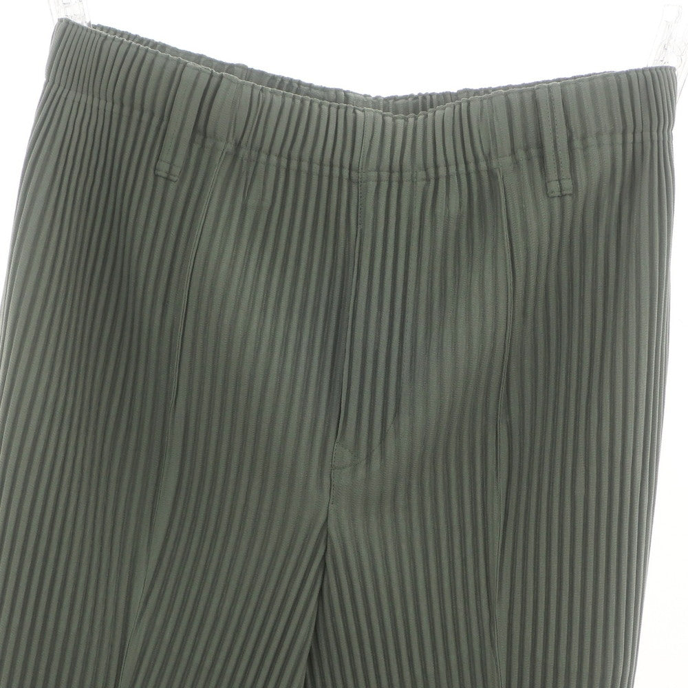 【中古】オム プリッセ イッセイミヤケ HOMME PLISSE ISSEY MIYAKE 2024年秋冬 プリーツ イージーパンツ グレイッシュグリーン系【 表記なし（L位） 】【 状態ランクA 】【 メンズ 】