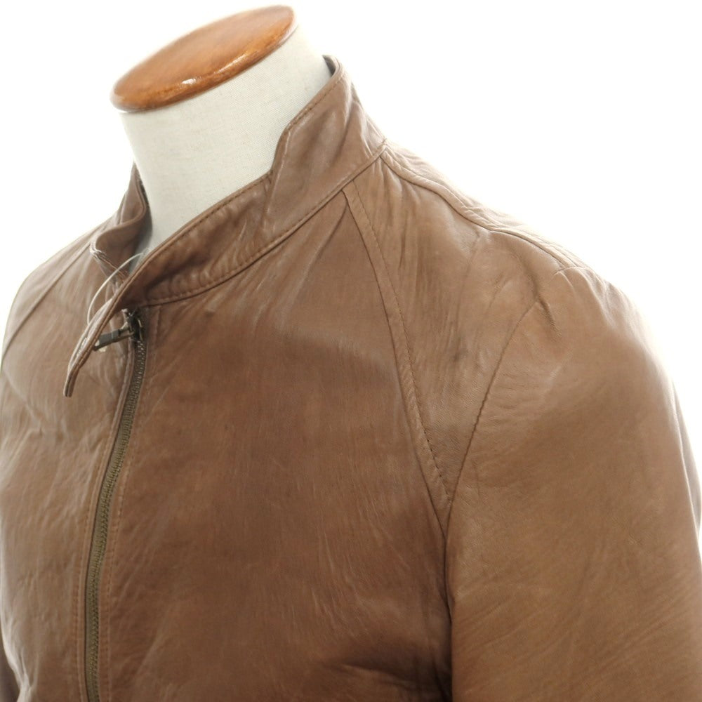 【中古】ラディーチェ Radice レザー シングルライダースジャケット ブラウン【サイズ48】【メンズ】 中古】ラディーチェ Radice レザー シングルライダースジャケット