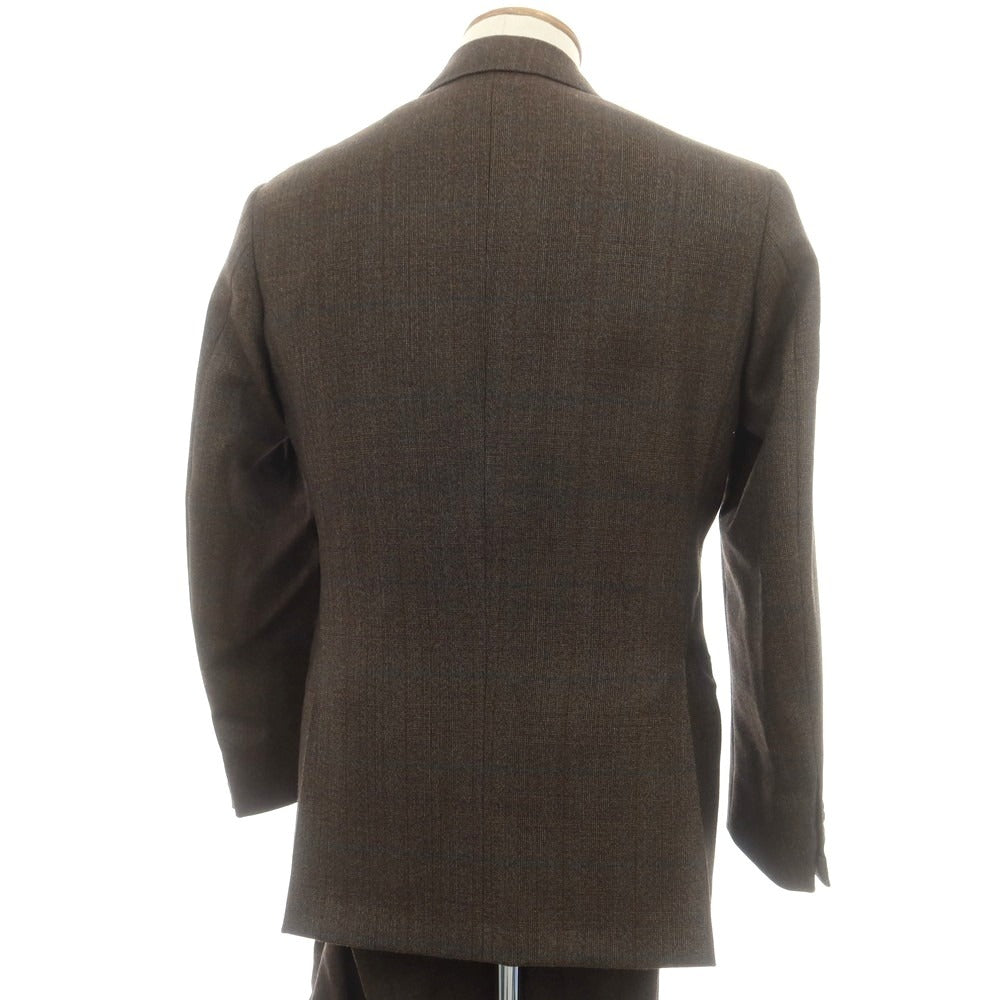 【中古】リベラーノ&amp;リベラーノ LIVERANO&amp;LIVERANO ウール チェック 3つボタンスーツ ブラウン系【 46 】【 状態ランクA 】【 メンズ 】