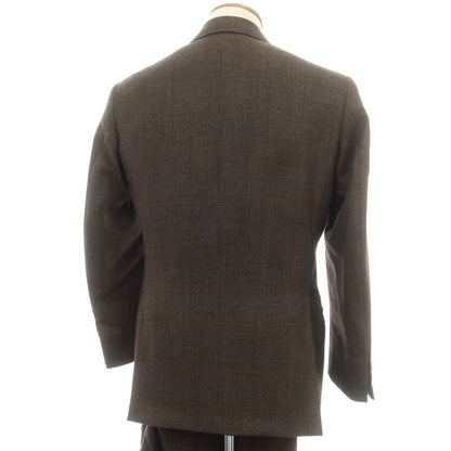 【中古】リベラーノ&amp;リベラーノ LIVERANO&amp;LIVERANO ウール チェック 3つボタンスーツ ブラウン系【 46 】【 状態ランクA 】【 メンズ 】