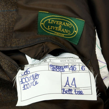 【中古】リベラーノ&amp;リベラーノ LIVERANO&amp;LIVERANO ウール チェック 3つボタンスーツ ブラウン系【 46 】【 状態ランクA 】【 メンズ 】
