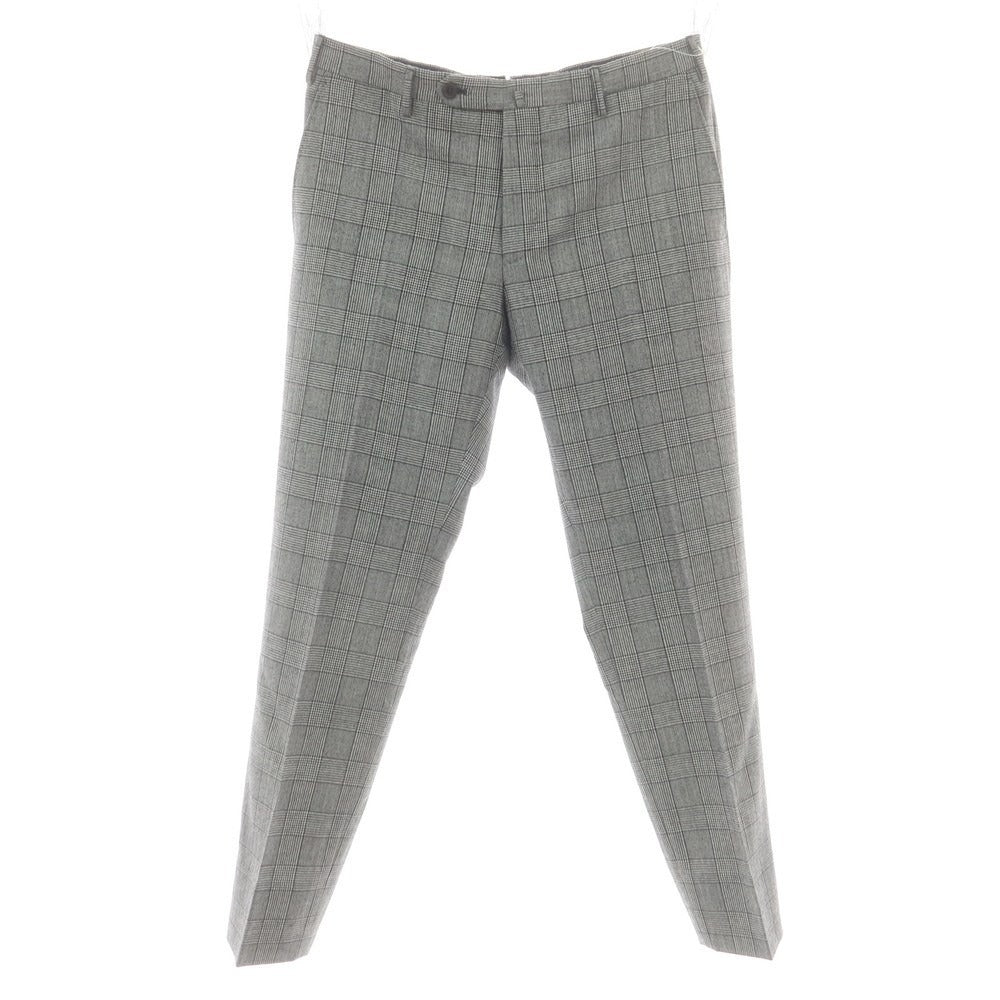 【中古】インコテックス スローウェア INCOTEX SLOWEAR ウール グレンチェック ドレススラックスパンツ ブラックxホワイト【 50 】【 状態ランクB 】【 メンズ 】