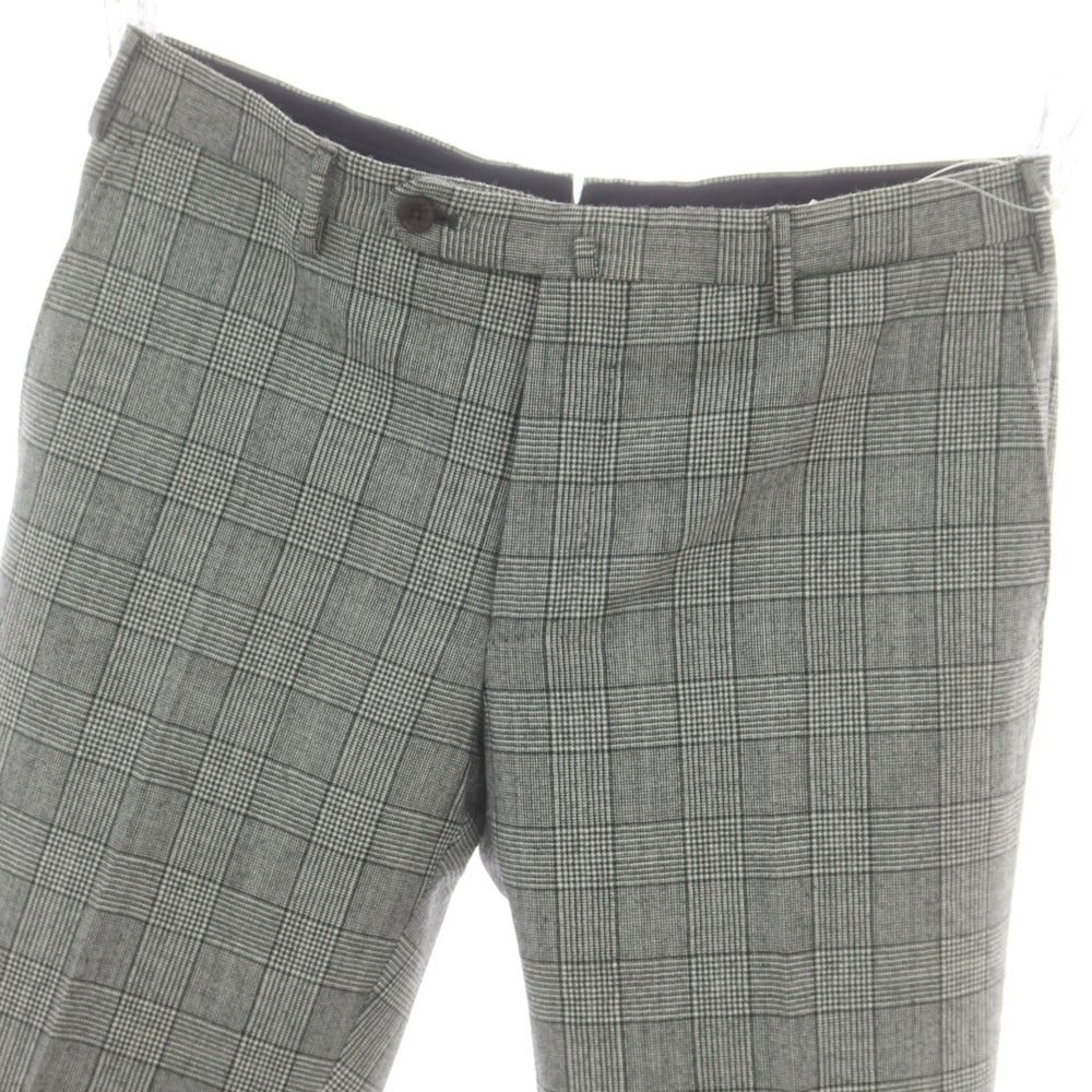 【中古】インコテックス スローウェア INCOTEX SLOWEAR ウール グレンチェック ドレススラックスパンツ ブラックxホワイト【 50 】【 状態ランクB 】【 メンズ 】