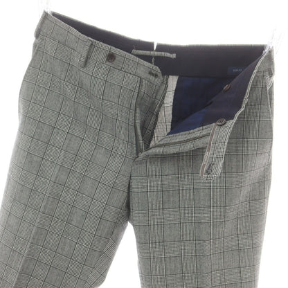 【中古】インコテックス スローウェア INCOTEX SLOWEAR ウール グレンチェック ドレススラックスパンツ ブラックxホワイト【 50 】【 状態ランクB 】【 メンズ 】