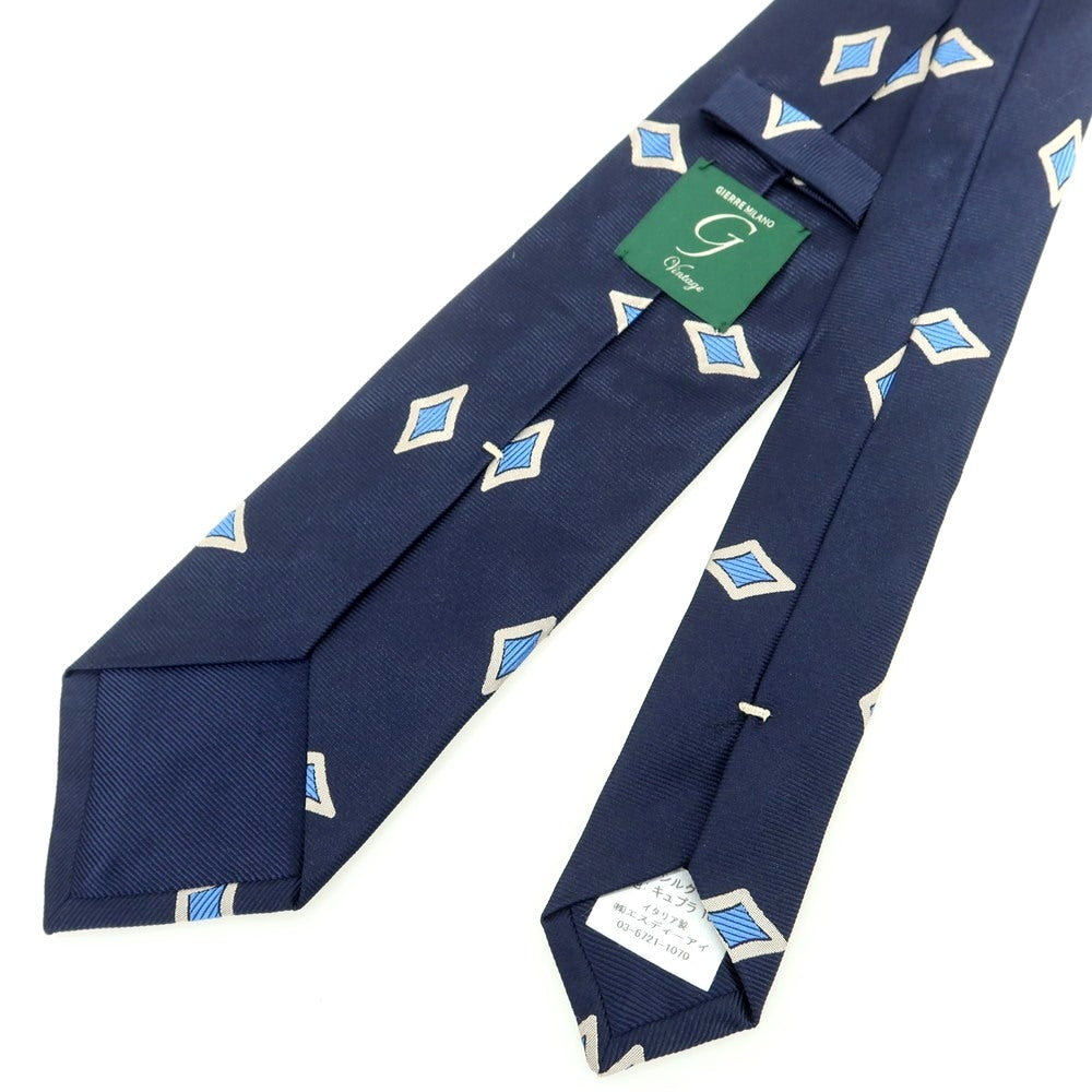 【中古】ジエレ GIERRE シルク 小紋柄ネクタイ ネイビーxブルー【 状態ランクB 】【 メンズ 】