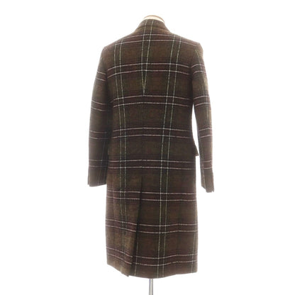 【中古】サル プリヴェ SALLE PRIVEE ウールポリエステル チェック ダブルブレストコート ブラックxオリーブ系【 48 】【 状態ランクA 】【 メンズ 】