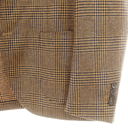 【中古】ラルディーニ LARDINI ウール チェック テーラードジャケット ライトブラウンxネイビー【 48 】【 状態ランクA 】【 メンズ 】
