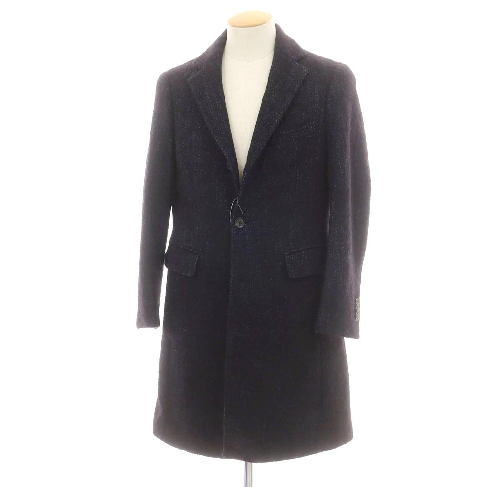【中古】エトネ ETONNE ウールアルパカ チェスターフィールドコート ネイビー【 S 】【 状態ランクB 】【 メンズ 】