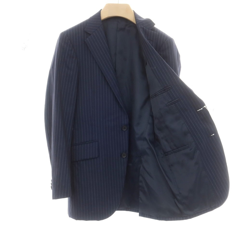【中古】ファブリック トウキョウ FABRIC TOKYO ウール ストライプ 2つボタンスーツ ネイビー【 表記なし（S位） 】【 状態ランクB 】【 メンズ 】
