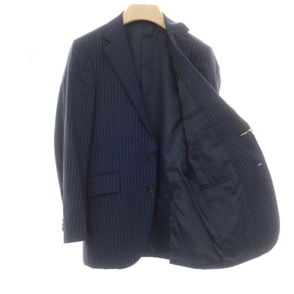 【中古】ファブリック トウキョウ FABRIC TOKYO ウール ストライプ 2つボタンスーツ ネイビー【 表記なし（S位） 】【 状態ランクB 】【 メンズ 】