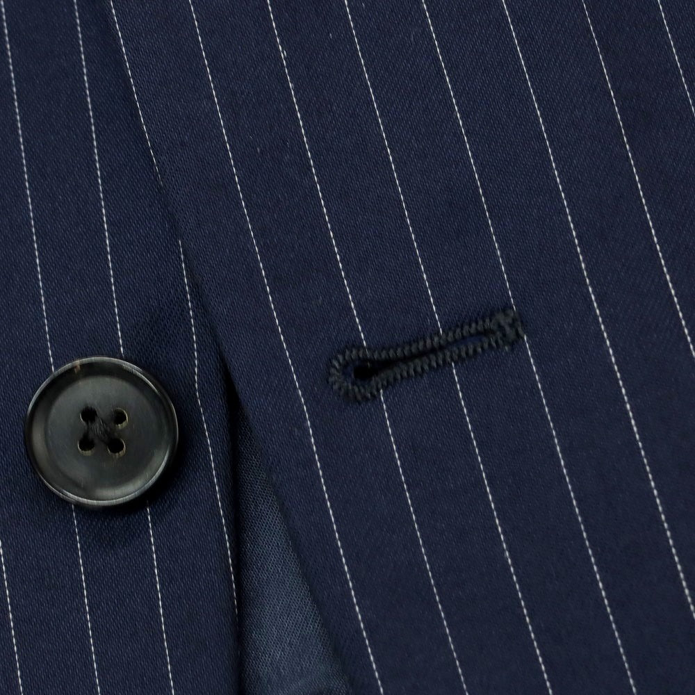 【中古】ファブリック トウキョウ FABRIC TOKYO ウール ストライプ 2つボタンスーツ ネイビー【 表記なし（S位） 】【 状態ランクB 】【 メンズ 】