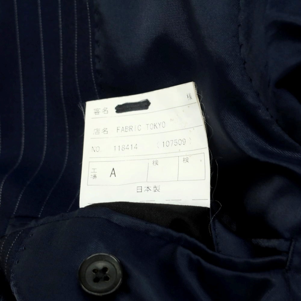 【中古】ファブリック トウキョウ FABRIC TOKYO ウール ストライプ 2つボタンスーツ ネイビー【 表記なし（S位） 】【 状態ランクB 】【 メンズ 】