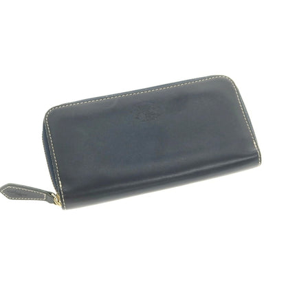 【中古】革蛸 カワタコ kawatako レザー ジップアラウンド 長財布 ネイビー【 状態ランクB 】【 メンズ 】