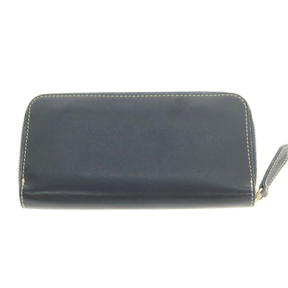【中古】革蛸 カワタコ kawatako レザー ジップアラウンド 長財布 ネイビー【 状態ランクB 】【 メンズ 】