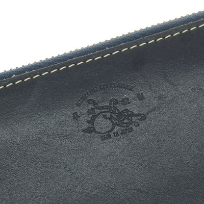 【中古】革蛸 カワタコ kawatako レザー ジップアラウンド 長財布 ネイビー【 状態ランクB 】【 メンズ 】