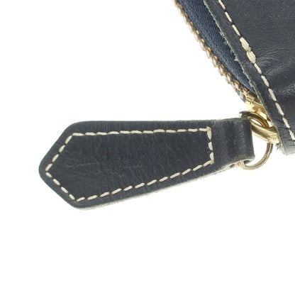 【中古】革蛸 カワタコ kawatako レザー ジップアラウンド 長財布 ネイビー【 状態ランクB 】【 メンズ 】