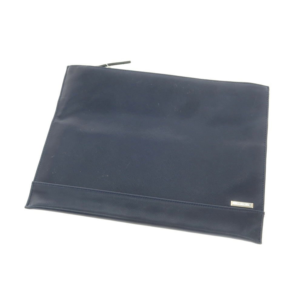 【中古】ザネラート ZANELLATO 型押しレザー クラッチバッグ ネイビー【 状態ランクC 】【 メンズ 】[EPD]