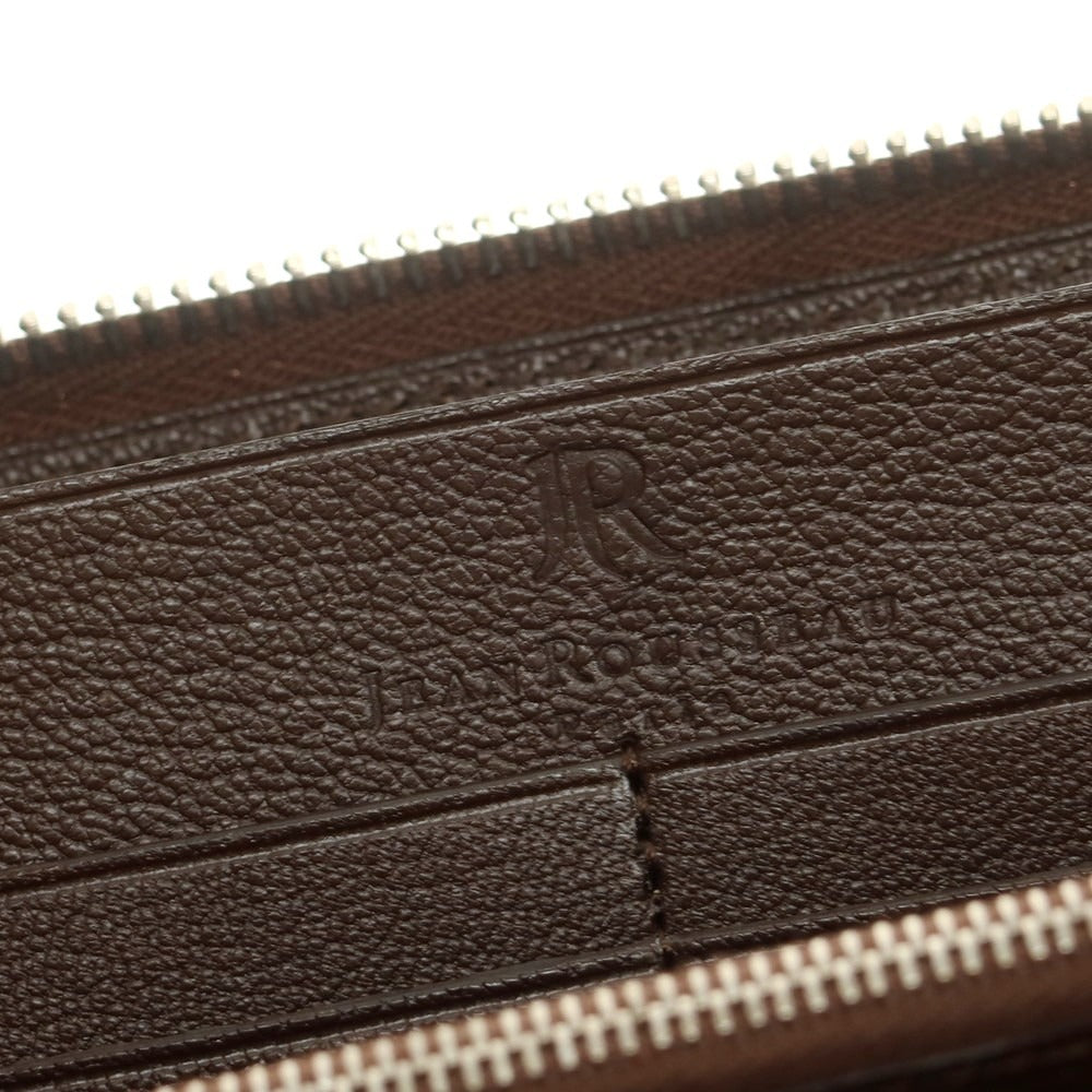 【中古】ジャン ルソー JEAN ROUSSEAU レザー ジップアラウンド 長財布 グレイッシュブラウン【 状態ランクB 】【 ユニセックス 】
