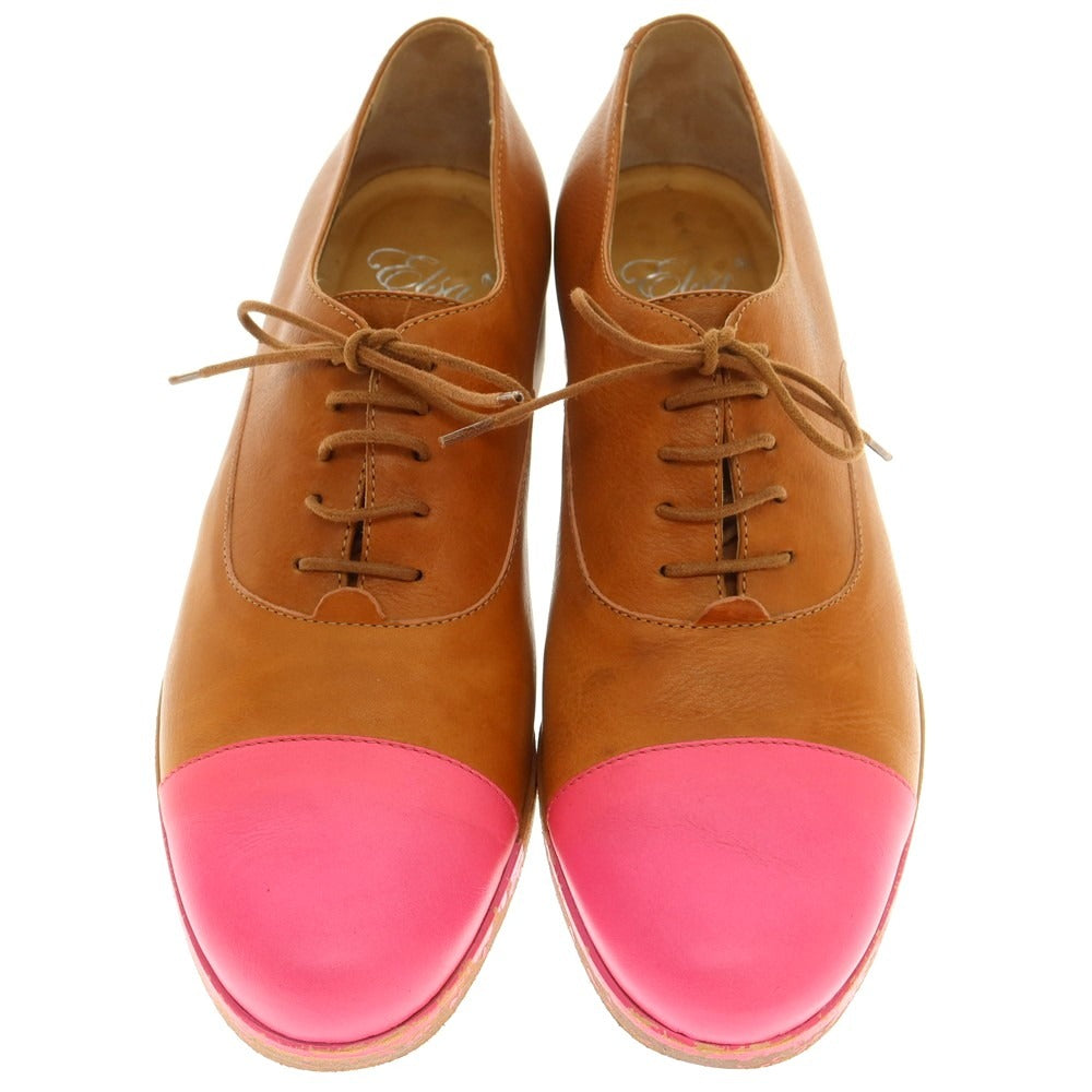 [Used] Elsa United Arrows special order straight tip shoes light brown x pink [40.5] [Condition rank B] [Men&