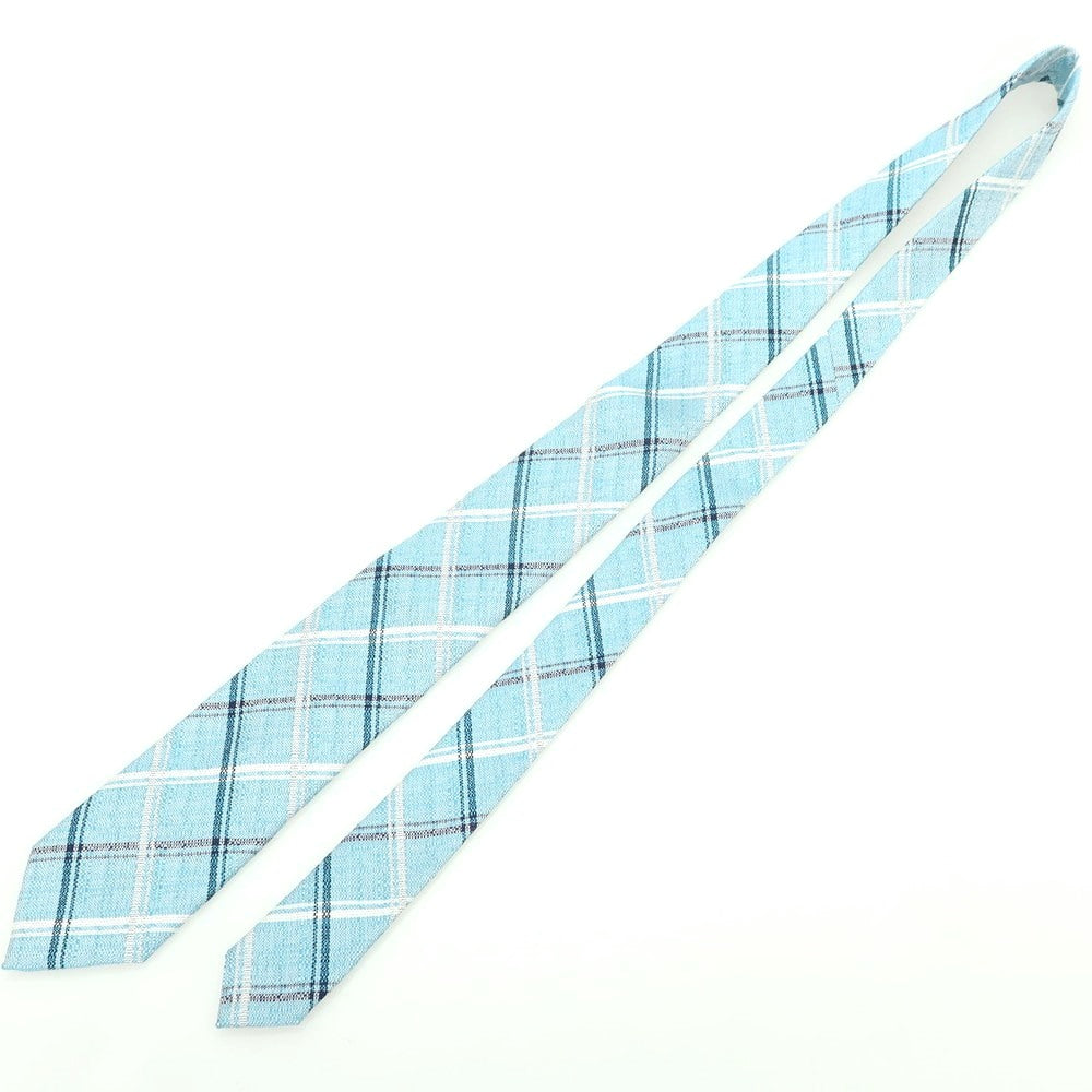 【中古】ニッキー nicky UNITED ARROWS別注 シルク チェック柄ネクタイ ミントブルーxホワイト【 状態ランクA 】【 メンズ 】 [EPD]