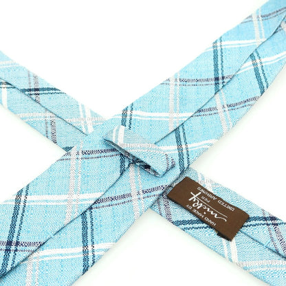 【中古】ニッキー nicky UNITED ARROWS別注 シルク チェック柄ネクタイ ミントブルーxホワイト【 状態ランクA 】【 メンズ 】