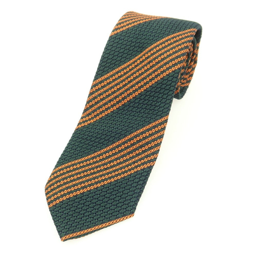 [Used] Nicky Silk Striped Necktie Deep Green x Orange [Condition Rank B] [Men&