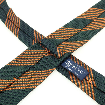 [Used] Nicky Silk Striped Necktie Deep Green x Orange [Condition Rank B] [Men&