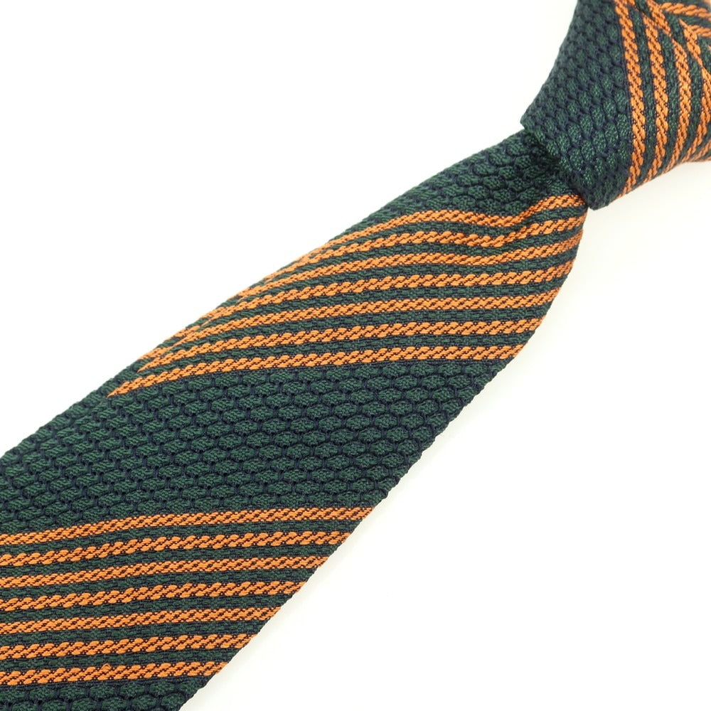 [Used] Nicky Silk Striped Necktie Deep Green x Orange [Condition Rank B] [Men&
