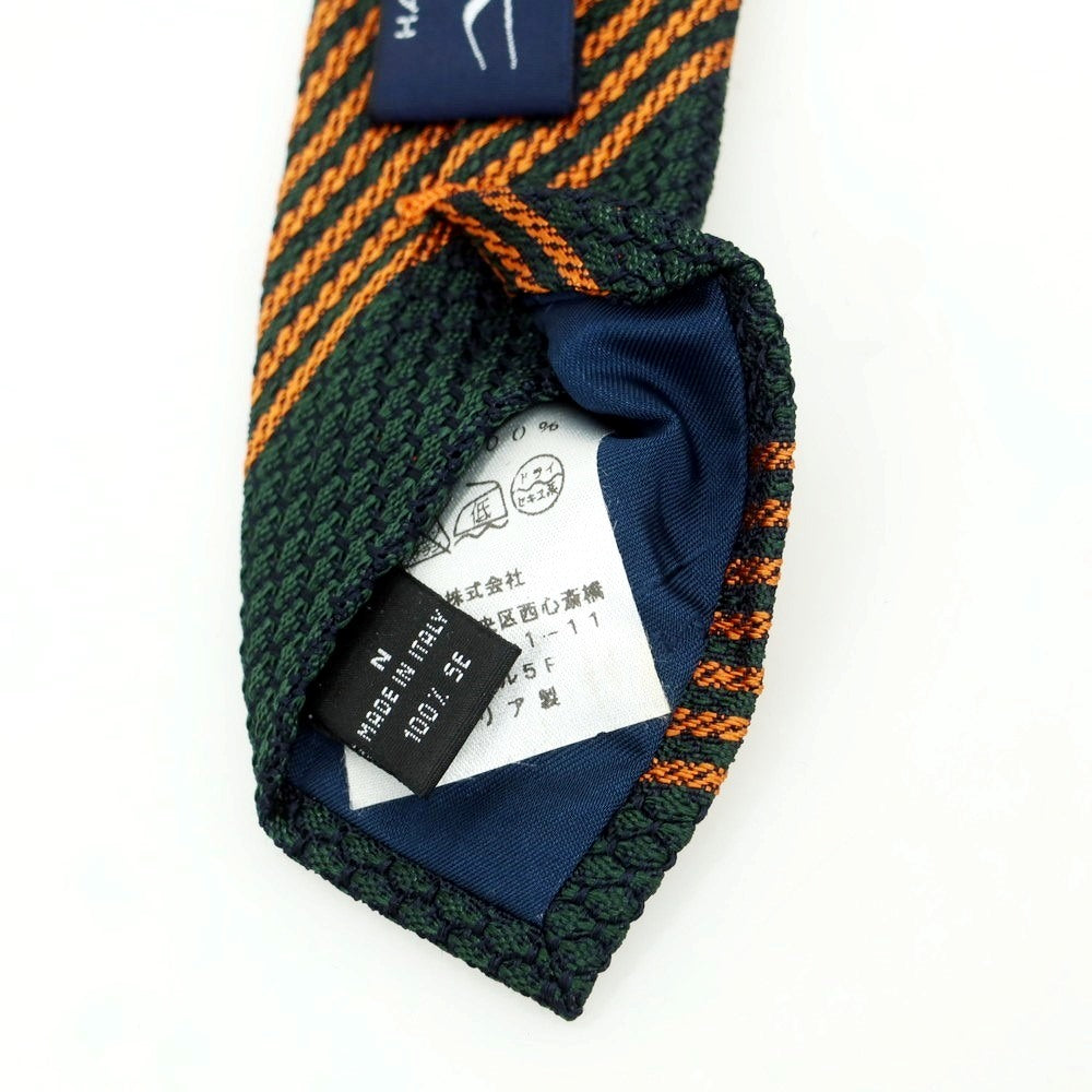 [Used] Nicky Silk Striped Necktie Deep Green x Orange [Condition Rank B] [Men&