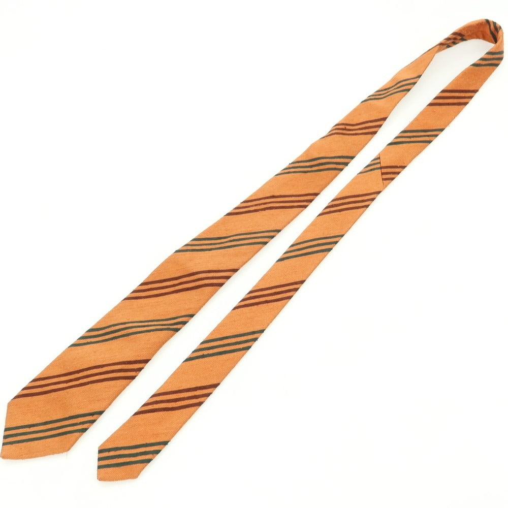 【中古】ニッキー nicky シルク ストライプ柄ネクタイ ダークオレンジxブラウン【 状態ランクA 】【 メンズ 】