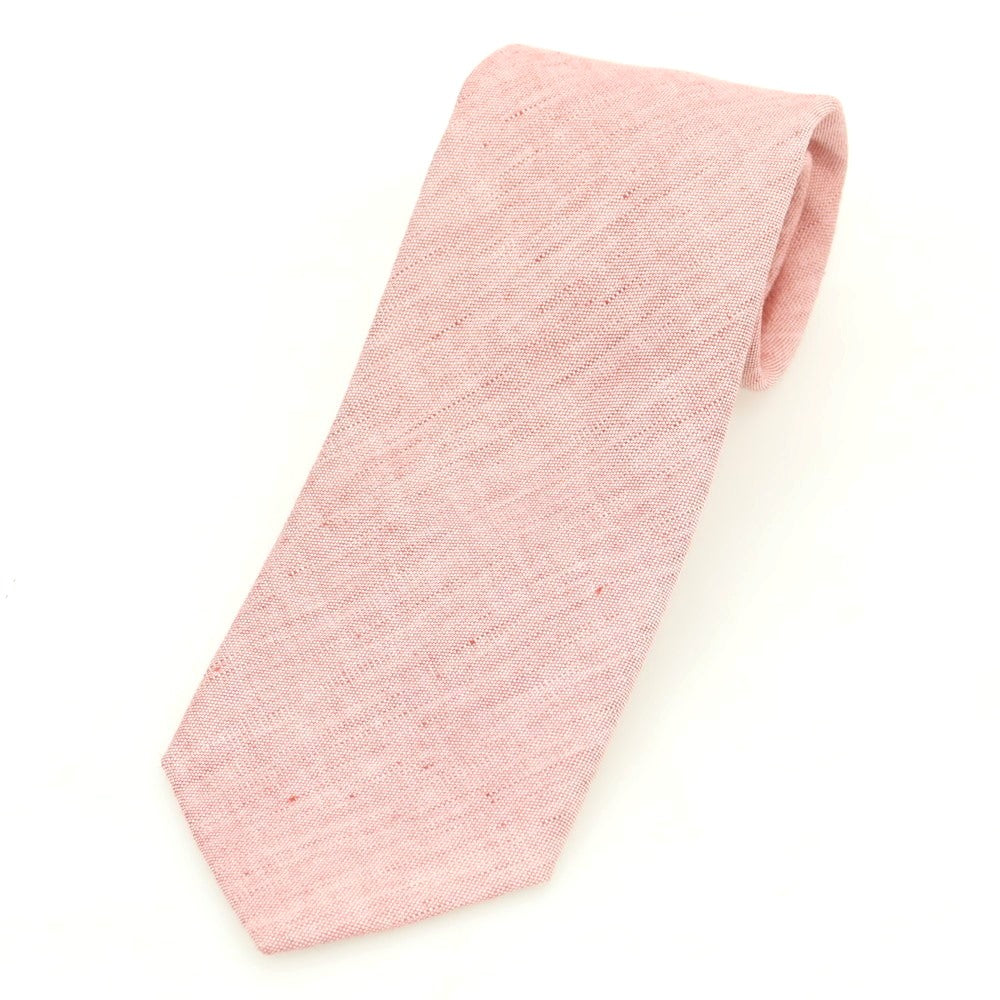 【中古】フマガッリ Fumagalli リネンコットン 無地ネクタイ ピンク系【 状態ランクB 】【 メンズ 】