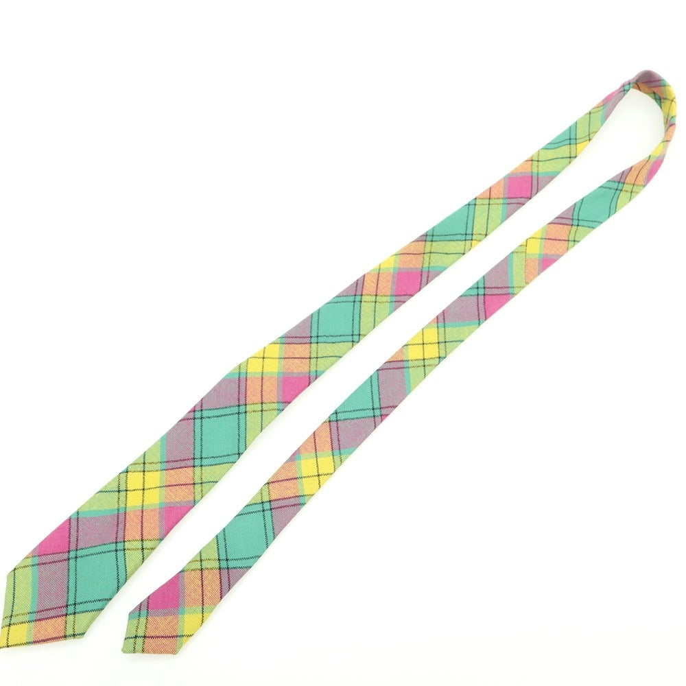 [Used] Stephen Walters Wool Checkered Tie Green x Yellow [Condition Rank A] [Men&