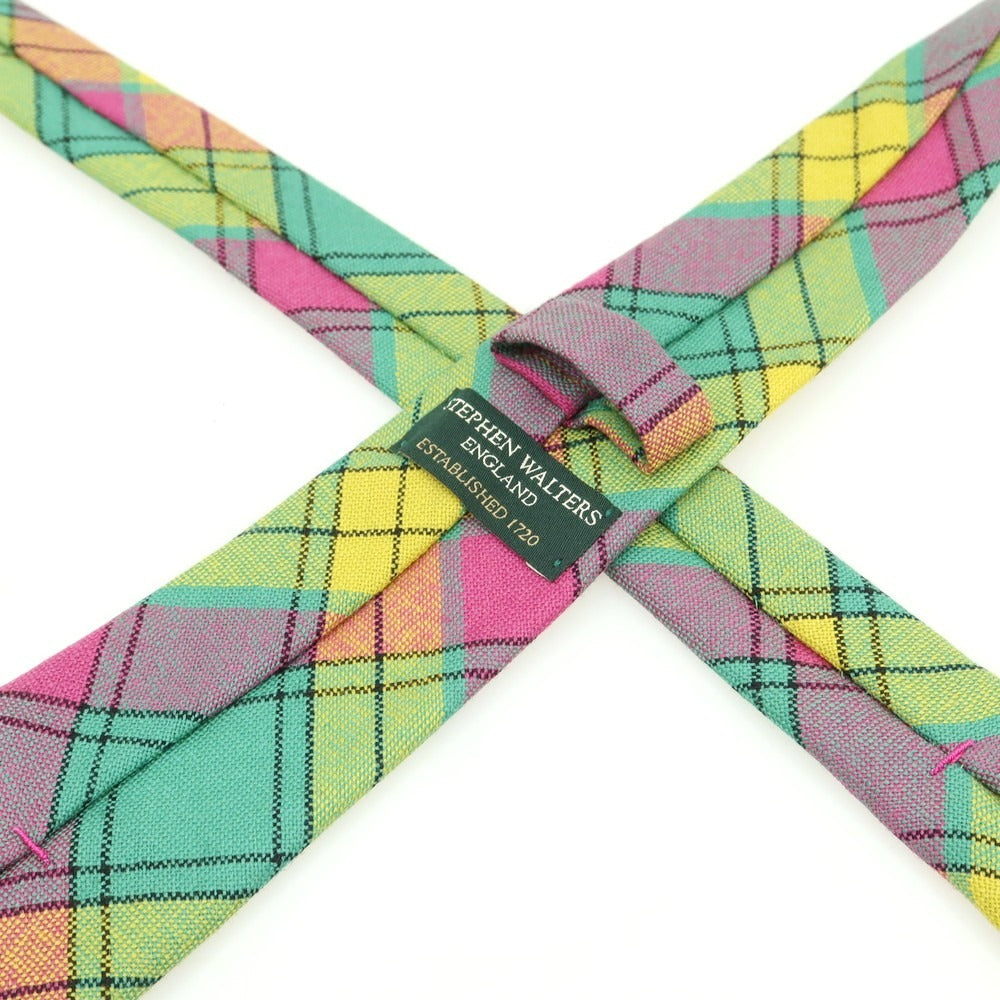 [Used] Stephen Walters Wool Checkered Tie Green x Yellow [Condition Rank A] [Men&