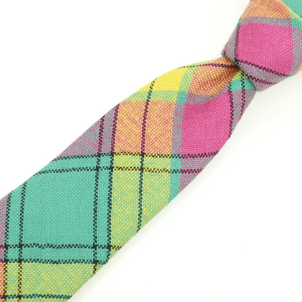 [Used] Stephen Walters Wool Checkered Tie Green x Yellow [Condition Rank A] [Men&