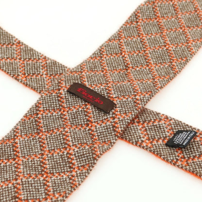[Used] FIORIO Cashmere Double Face Knit Tie Orange x Brown [Condition Rank C] [Men&