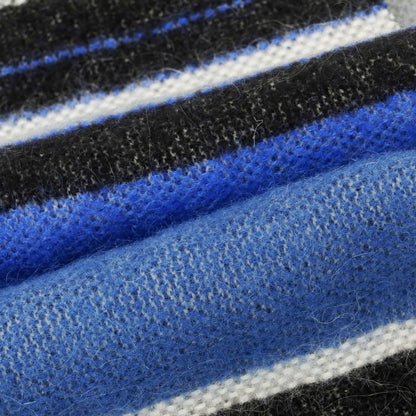 【中古】ファリエロサルティ Faliero Sarti アンゴラウール系 ボーダー マフラー ブルーxブラック【 状態ランクB 】【 メンズ 】