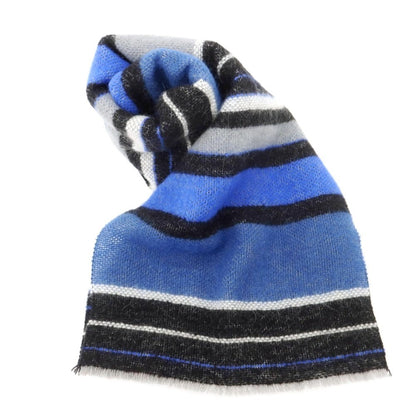 【中古】ファリエロサルティ Faliero Sarti アンゴラウール系 ボーダー マフラー ブルーxブラック【 状態ランクB 】【 メンズ 】