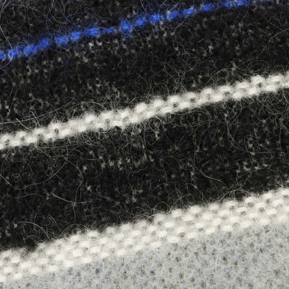 【中古】ファリエロサルティ Faliero Sarti アンゴラウール系 ボーダー マフラー ブルーxブラック【 状態ランクB 】【 メンズ 】