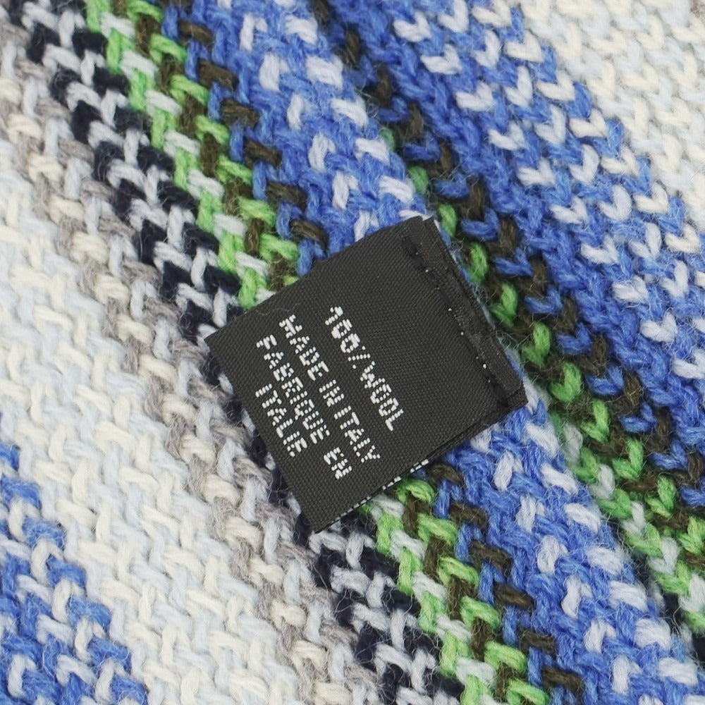 【中古】ロッソフィオレンティーノ Rosso Fiorentino ウール ストライプ マフラー ブルーxグリーン【 － 】【 状態ランクB 】【 メンズ 】