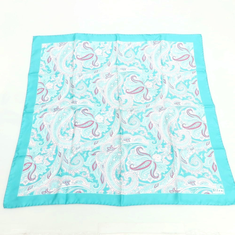 【中古】アルテア Altea シルク ペイズリー柄 スカーフ ブルーグリーンxピンク【 状態ランクC 】【 メンズ 】