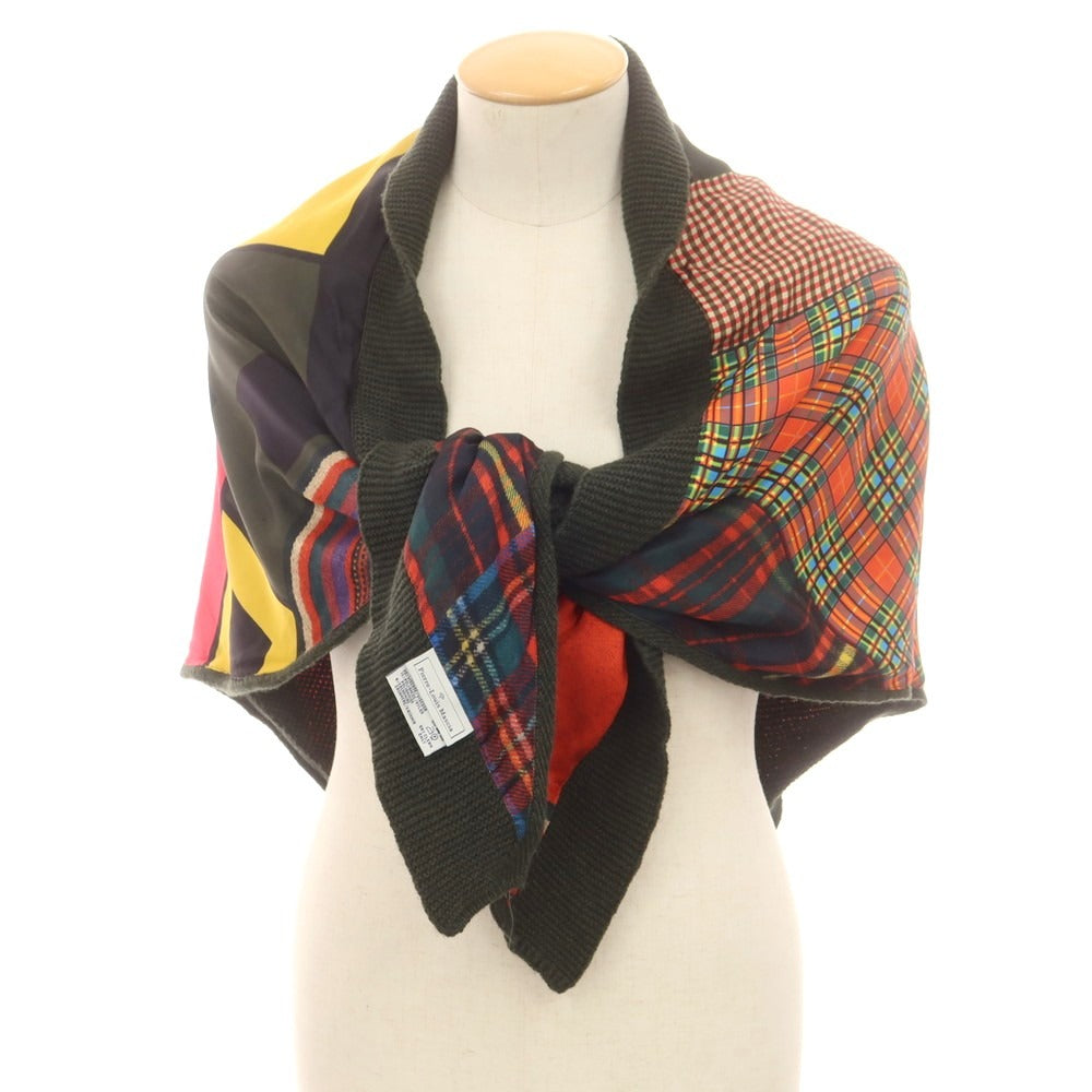 【中古】ピエール ルイ マシア PIERRE LOUIS MASCIA シルク×カシミヤ混ウール ストール レッドxグリーン【 － 】【 状態ランクB 】【 ユニセックス 】