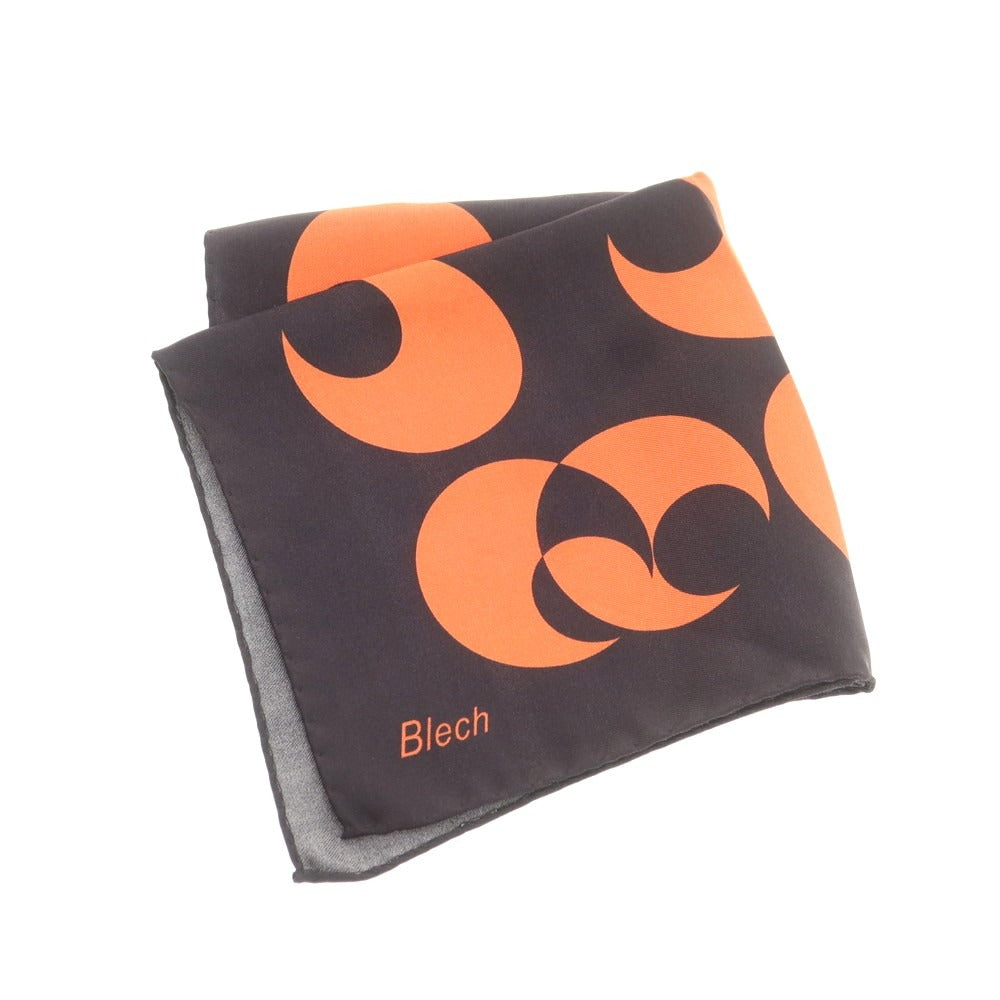 【中古】ブレック Blech シルク ポケットチーフ ブラックxオレンジ【 状態ランクA 】【 メンズ 】