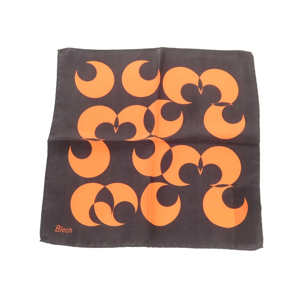 【中古】ブレック Blech シルク ポケットチーフ ブラックxオレンジ【 状態ランクA 】【 メンズ 】