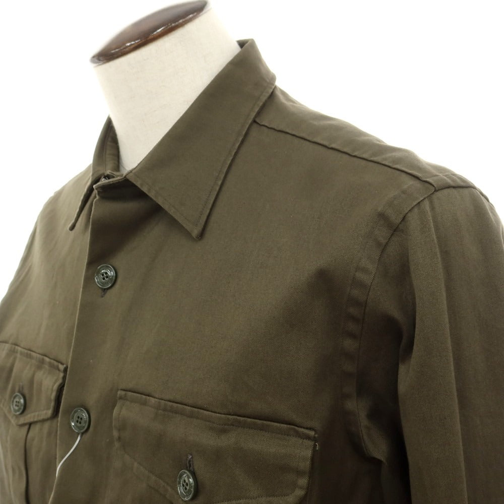 [New Outlet] ASPESI Stretch Cotton Military Shirt Blouson Olive [No Size (Approx. XL)] [Condition Rank N-] [Men&