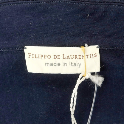 【新品】フィリッポ デ ローレンティス FILIPPO DE LAURENTIIS  コットンナイロン ジャージー ダブルジップ ブルゾン ネイビー【 50 】【 状態ランクN 】【 メンズ 】