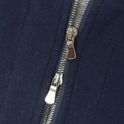 【新品】フィリッポ デ ローレンティス FILIPPO DE LAURENTIIS  コットンナイロン ジャージー ダブルジップ ブルゾン ネイビー【 50 】【 状態ランクN 】【 メンズ 】
